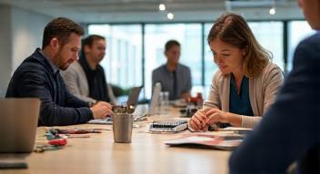 Employees in hands-on training session